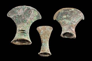 Three Ancient Vietnamese Dong Son Bronze Axe Heads