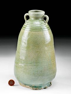 13th C. Thai Sukhothai Celadon Stoneware Bottle