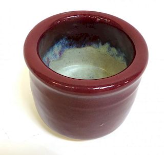 Brush Pot With Thick Oxblood Glaze