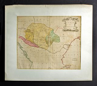 1755 Palairet Gibson Map of Hungary w/ Hand Coloring