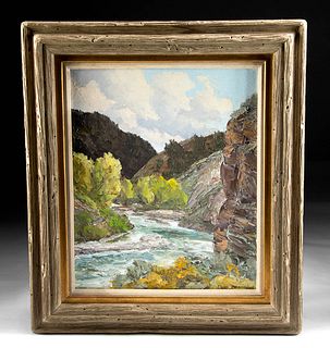 Mid 20th C. Bill Freeman Western Landscape Painting