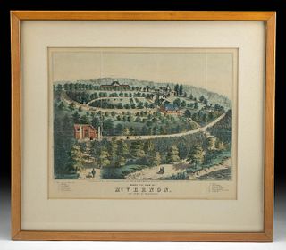 1859 American G & F Bill Lithograph of Mt. Vernon
