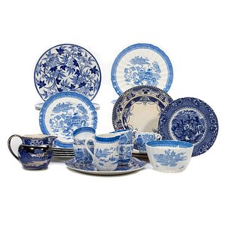 A Collection of English Blue & White Ceramics