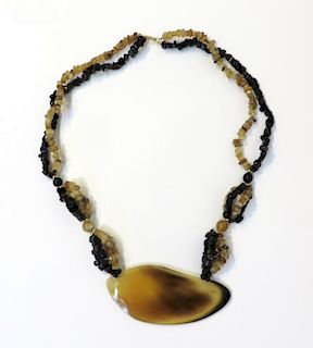 Tortoise Shell Pendant Necklace