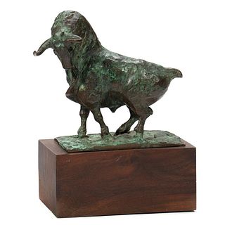 Patinated Bronze Model of a Longhorn Bull