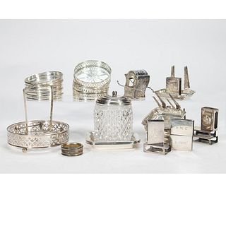 Sterling Silver & Glass Cocktail Table Articles