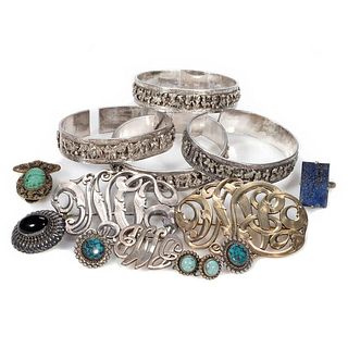 Collection of silver jewelry