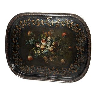 Victorian Tole Decorated Tray