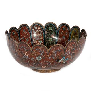 19th Century Chinese Cloisonne Enamel Bowl