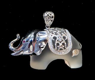 Crystal Elephant Pendant