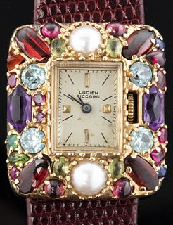 Lucien Piccard 14K Gemstone & Pearl Ladies' Watch