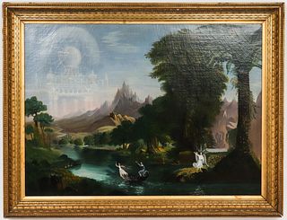 After Thomas Cole "Voyage of Life" Oil on Canvas