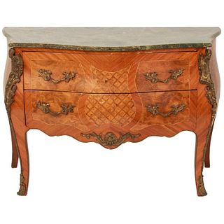 French Louis XV Style Marble Top Commode