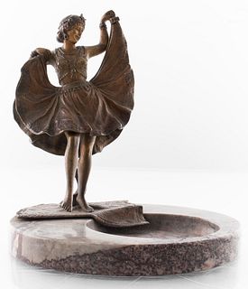 Bergman Erotic Figural Bronze Ashtray / Vide Poche