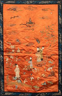 Chinese Embroidered Silk Textile Panel