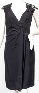 Valentino Black Dress With Lace Detail