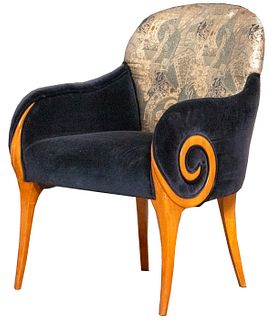 Roberto Ventura Velvet Upholstered Armchair