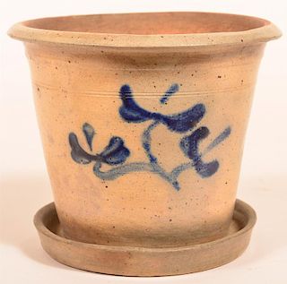 Glazed Stoneware Pottery Flower Pot.