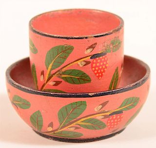 Lehnware Strawberry Pattern Cup and Saucer.
