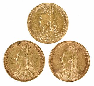 Three Jubilee Head Victoria Gold Sovereigns