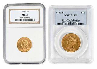 Two Graded U.S. Gold Coins 
