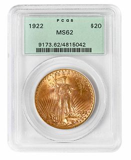 1922 St. Gaudens $20 Gold Coin 