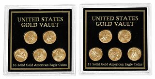 Ten Fractional American Gold Eagles 