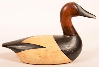 Carved and Painted Canvas Back Drake Decoy