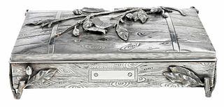 Sterling Box with Lizard and Butterfly