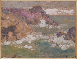 Paul Dougherty California Coast Gouache Painting c1920s