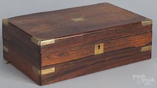 Regency rosewood lap desk, ca. 1830, 4 1/2'' h., 14 3/4'' w.