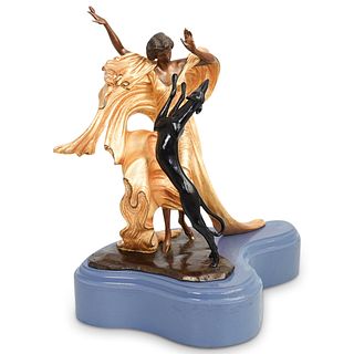 Louis Icart "Lady with Dog" Bronze Sculpture