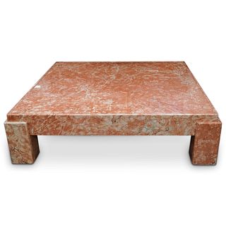 1970s Rosso Asiago Marble Coffee Table