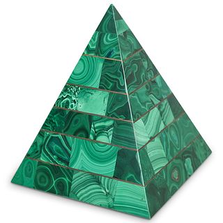 Vintage Malachite and Brass Pyramid
