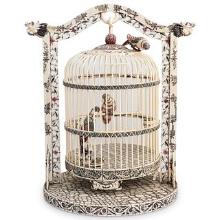 Chinese Carved Bone Bird Cage