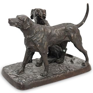 Labrador Dogs Bronze Sculpture