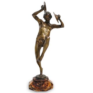 E. Piron (1875-1928) "Satyre Aux Cymbales" Bronze