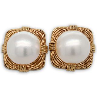 14K Cecil Mabe Pearl Earrings