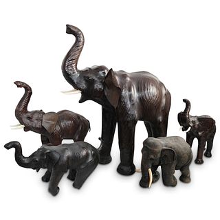 (5 Pcs) Elephant Sculpture Grouping Set