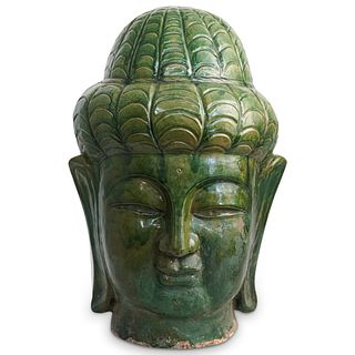 Large Chinese Earthenware Guanyin Head