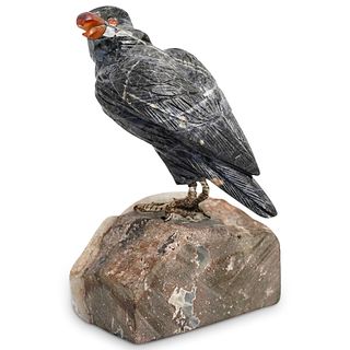 Semi-Precious Stone Carved Bird