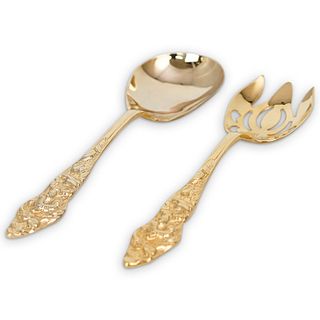 (2Pc) Eales of sheffield Gilt Serving Spoons
