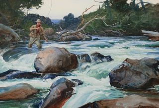 Ogden M. Pleissner (1905–1983) — Above the Rapids