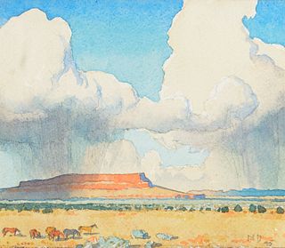 Maynard Dixon (1875–1946) — Rain on the Mesa (1945)