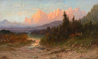 John Fery (1859–1934) — Cabin in the Castle Mountains, Montana