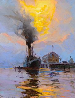 Sydney Laurence (1865–1940) — Alaskan Harbor Scene