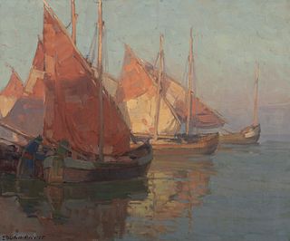 Edgar Payne (1883–1947) — Sardine Boats - Chioggia, Italy