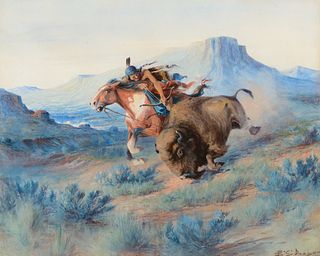 Edgar S. Paxson (1852–1919) — Buffalo Hunt