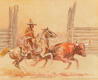 Edward Borein (1872–1945) — Vaquero and Steer