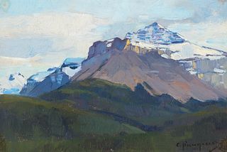 Carl Rungius (1869–1959) — Mountain Peaks at the Forks